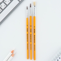 Кисть для рисования набор 3 шт. пони №1, №3, щетина №1 для школы