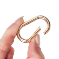 Овал-карабин, 42,5 &times; 24 мм / 34,5 &times; 16 мм, толщина - 4 мм, 5 шт, цвет золотой