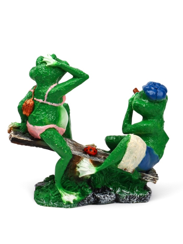 Садовая фигура из полистоуна &laquo;Лягушки на качелях&raquo;, 37&times;17&times;38 см