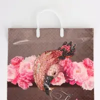 Пакет "Розовый фламинго, полиэтиленовый, пластиковая ручка 37х35 см 90 мкм 1095891