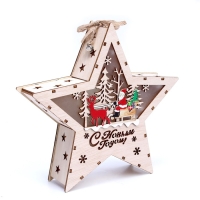 Новогодний декор с подсветкой &laquo;С новым годом&raquo; 21,5 &times; 5 &times; 21,5 см