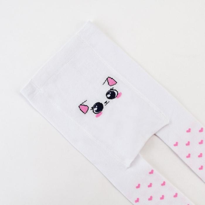 Колготки Крошка Я &laquo;Котик&raquo;, цвет белый, рост 74-80 см