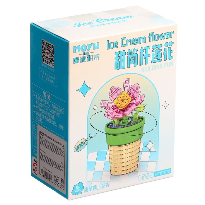 Конструктор Цветы &laquo;Кубышка в горшочке&raquo;, 40 деталей