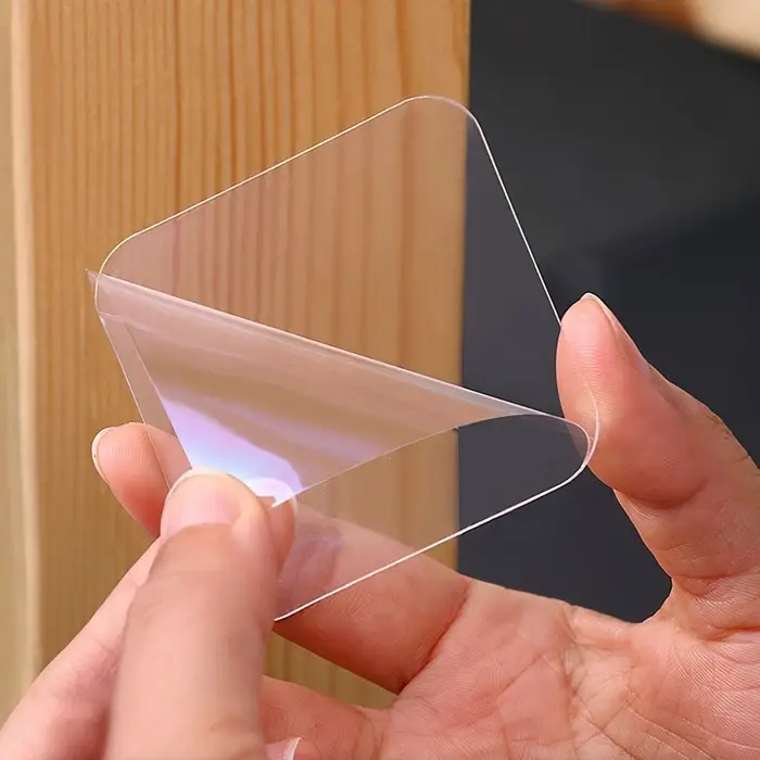 Двусторонние самоклеящиеся держатели ТУНДРА, 33.5&times;33.5 мм, прозрачные, 4 шт.