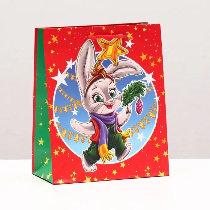 Пакет подарочный "Зайчик звёздочка" , 18 х 22,3 х 10 см.
