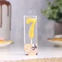 Свеча в торт на шпажке &laquo;Цифра 7&raquo;, золотая, 4.5&times;2.5 см