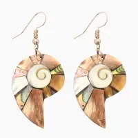 Серьги "Морская ракушка" ракушка 5,5х2 см
