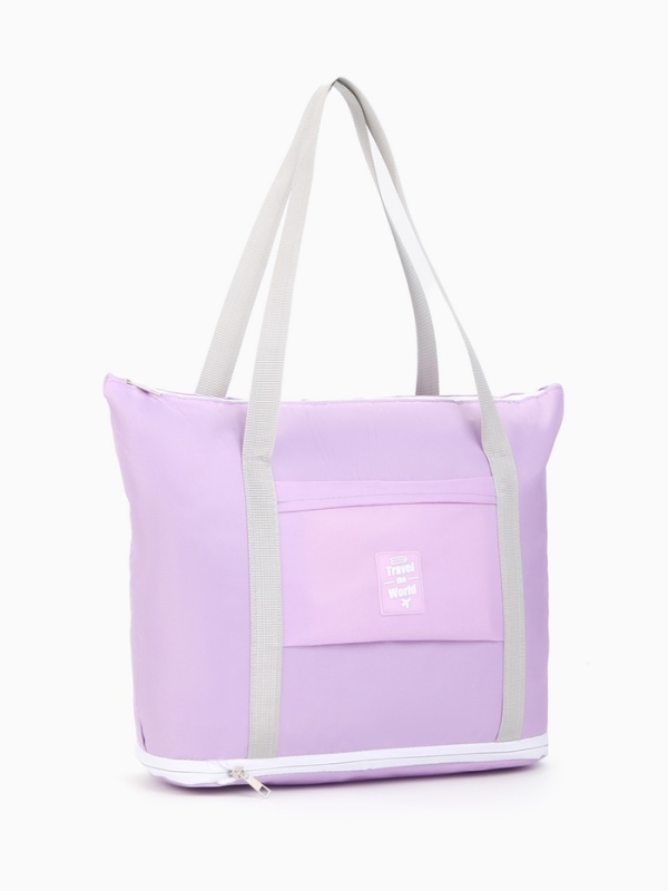 Сумка дорожная на молнии, сиреневая