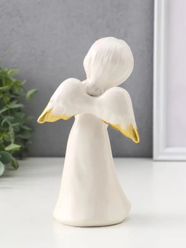 Сувенир керамика "Ангел поющий с сердцем" 10,5х6,5х18 см