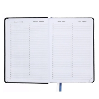 Ежедневник недатированный A5 160 листов Attomex.Croco, твёрдая обложка из искусственной кожи с поролоном, 2 ляссе, блок 70 г/м2, синий