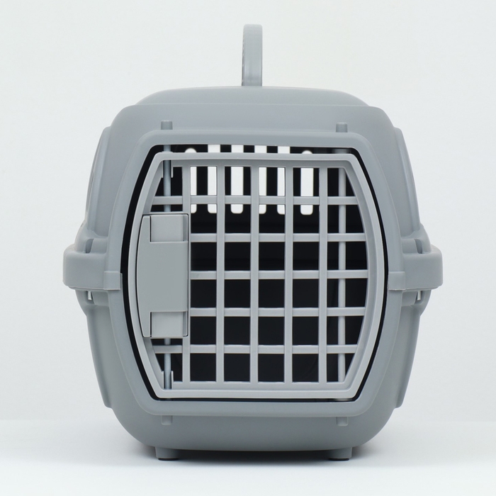 Переноска для животных пластиковая 47х32,5х30 см, серая