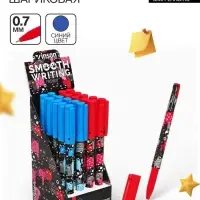 Ручка шариковая маслянная 0,7мм, корпус софттач с рисунком "Vinson" синяя