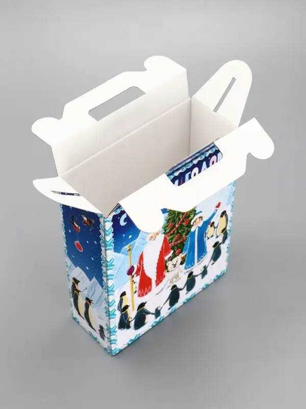 Подарочная новогодняя коробка &laquo;Пингвины&raquo;, для сладких подарков, 16.8&times;7&times;25 см