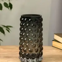 Ваза стекло настольная "Валери" шарики, 23х11 см, серый