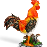 Садовая фигура из полистоуна &laquo;Петух на камне&raquo;, 42&times;32&times;13 см