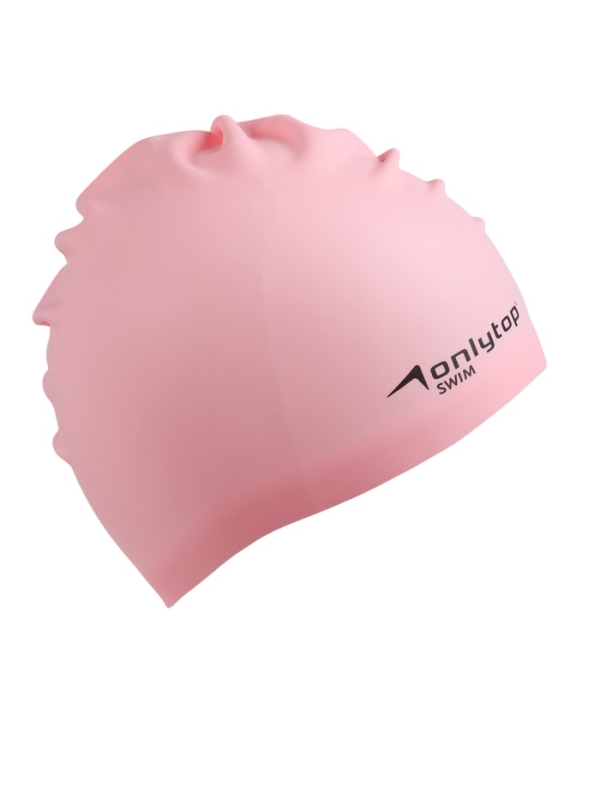 Шапочка для плавания силиконовая 49 гр, цвет розовый