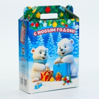 Новый год. Подарочная коробка Новогодняя Подарок "Милые мишки" с анимацией 16,8 х 6,8 х 20, 9 см. Новый год. Подарочная коробка Новогодняя Подарок "Милые мишки" с анимацией 16,8 х 6,8 х 20, 9 см.