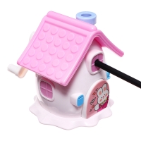 Точилка механическая с контейнером, 5 видов заточки, Домик розовый Точилка механическая с контейнером, 5 видов заточки, Домик розовый