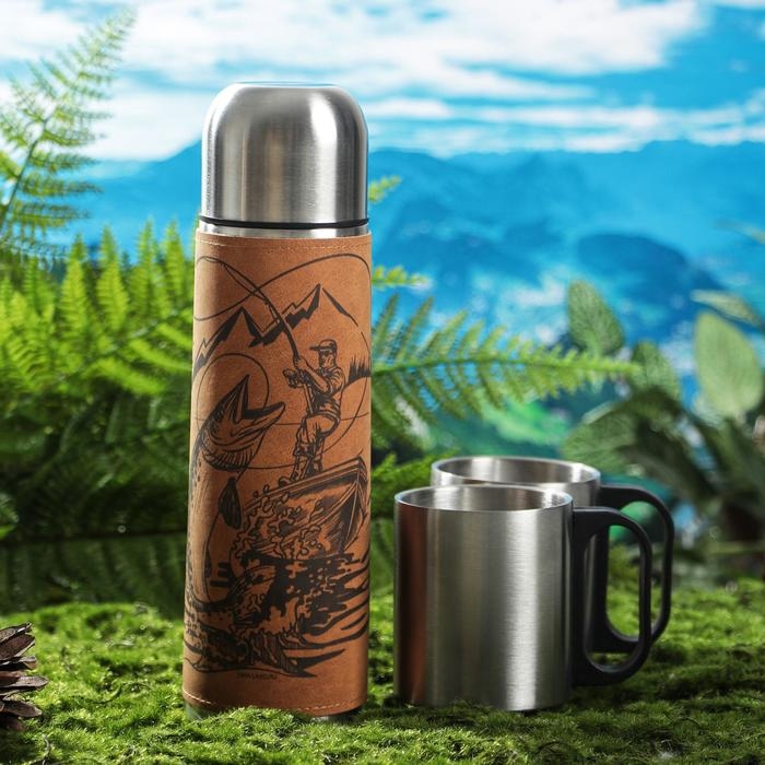Набор &laquo;Русская рыбалка&raquo;, термос 500 мл, кружка 2 шт