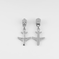 Бегунок автоматический для металлической молнии, №3, декоративный «Самолёт», 10 шт, цвет никель Бегунок автоматический для металлической молнии, №3, декоративный «Самолёт», 10 шт, цвет никель