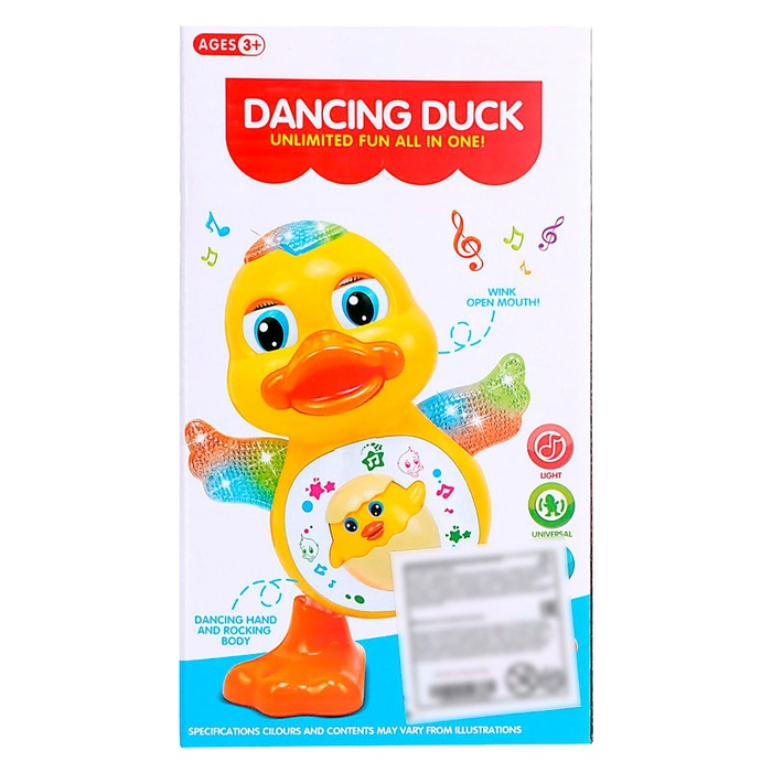 Игрушка &laquo;Утка&raquo;, работает от батареек, танцует, световые и звуковые эффекты
