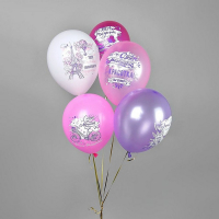 Шар латексный 12" &laquo;С днём рождения! Красотка&raquo;, пастель, 1-сторонний, набор 25 шт., МИКС