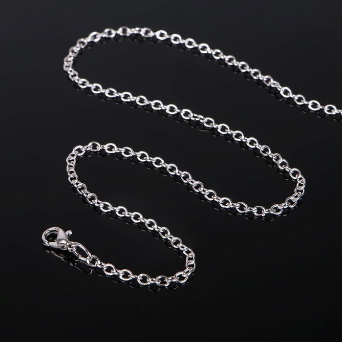 Цепочка с карабином L=50 см (набор 5 шт.) 7&times;5&times;1 мм, СМ-1935, цвет серебро