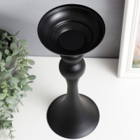 Подсвечник металл на 1 свечу "Изящный" чёрный матовый 31,5х12,5х12,5 см