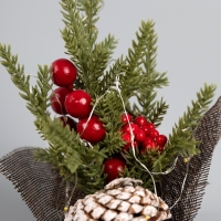 Фигура светодиодная &laquo;Зимняя рябина&raquo; 19 x13 x13 см, 10 LED, батарейки AG13x3 (в комплекте), свечение тёплое белое