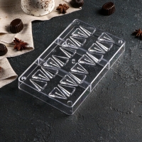 Форма для конфет и шоколада &laquo;Малый конус&raquo;, 20&times;12&times;2,5 см, 20 ячеек 2&times;3&times;1 см, цвет прозрачный