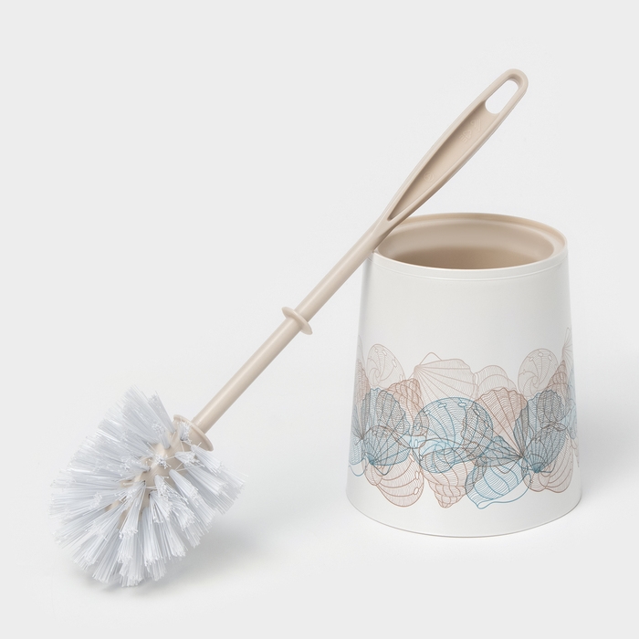 Ёршик для унитаза с подставкой &laquo;Ракушки&raquo;, 12&times;12&times;36 см