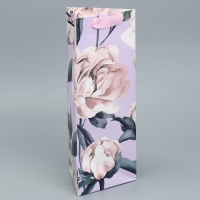 Пакет подарочный под бутылку, упаковка, &laquo;Нежность&raquo;, 13 х 32 х 11,3 см