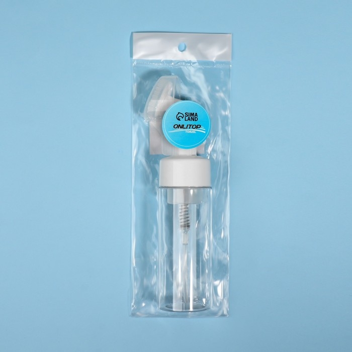 Бутылочка с щёткой для умывания, с дозатором, 150 мл, цвет белый/прозрачный