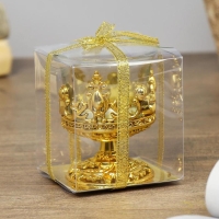 Подсвечник стекло, пластик на 1 свечу "Вьюнок" бокал на ножке золото 7,5х6х6 см Подсвечник стекло, пластик на 1 свечу "Вьюнок" бокал на ножке золото 7,5х6х6 см