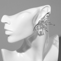 Серьги металл «Бабочка» ажурная, цвет серебро Серьги металл «Бабочка» ажурная, цвет серебро