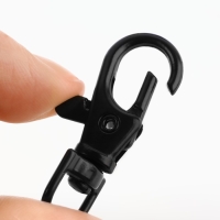 Карабин металлический, 37 &times; 12 мм / 9 &times; 1,7 мм, 5 шт, цвет чёрный