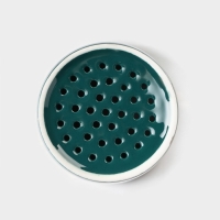 Подставка керамическая для столовых приборов Gold, 10,5&times;10,5&times;13 см, цвет зелёный