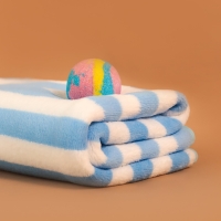 Полотенце банное Этель "Полосы", цв. голубой, 70х140 см, 100% п/э, 240 г/м2 Полотенце банное Этель "Полосы", цв. голубой, 70х140 см, 100% п/э, 240 г/м2