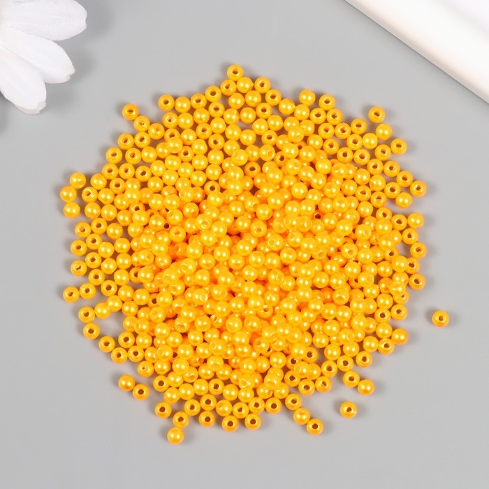 Набор бусин Набор бусин "Жемчуг" d 4 мм, 250 гр, оранжевый