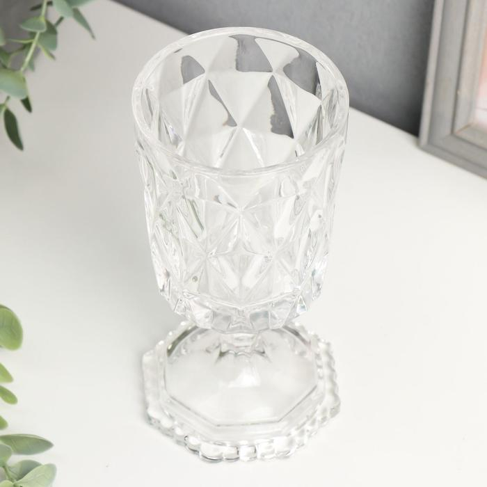 Подсвечник стекло на 1 свечу Подсвечник стекло на 1 свечу "Грани" бокал на ножке прозрачный 16,4х8х8,5 см