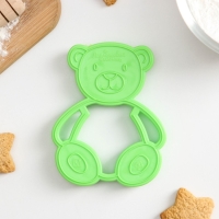 Форма для печенья &laquo;Мишка&raquo;, вырубка, штамп, цвет зелёный