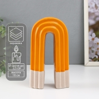 Подсвечник керамика на 1 свечу "Скара" песочно-оранжевый 10,3х6,2х18 см