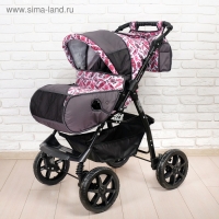 Коляска-трансформер &laquo;Гном&raquo;, пластиковые колёса, оттенки розового, рисунок МИКС