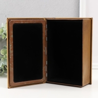 Шкатулка-книга металл, кожзам "Бабочка и розы" с зеркалом 17х12х5 см