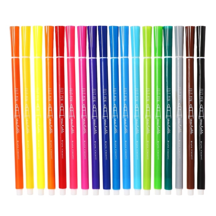 Фломастеры 18цв BrunoVisconti KAWAII ANIMALS, пласт, круг, в пласт тубе