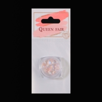 Фигурки для дизайна ногтей &laquo;Сердца&raquo;, объёмные, с блёстками, цвет полупрозрачный/розовый