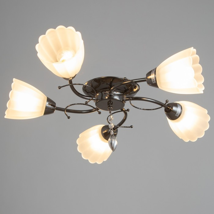 Люстра "Гелия"  5х40Вт Е27 черный хром 54х52х17см.