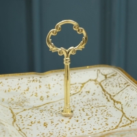 Этажерка &laquo;Камень&raquo;, 2 уровня, цвет бежевый с золотым