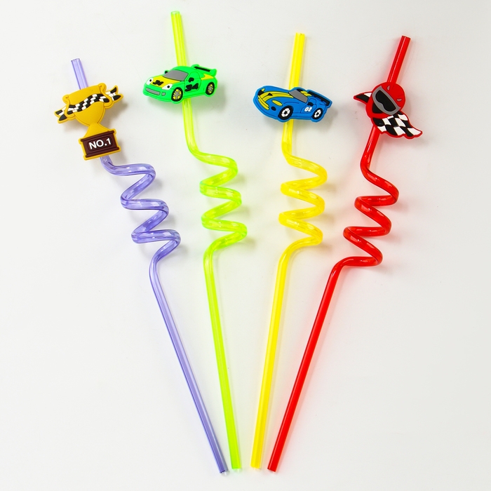 Трубочки для коктейля &laquo;Тачки&raquo;, набор 4 шт.