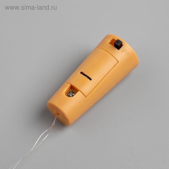 Гирлянда &laquo;Нить&raquo; 2 м роса с пробкой, IP20, серебристая нить, 20 LED, батарейки LR44х3 (в комплекте), свечение синее